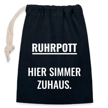 Hier simmer zuhaus - Verschließbarer Geschenkbeutel aus Baumwolle (14x20cm) - Navy - Vorne