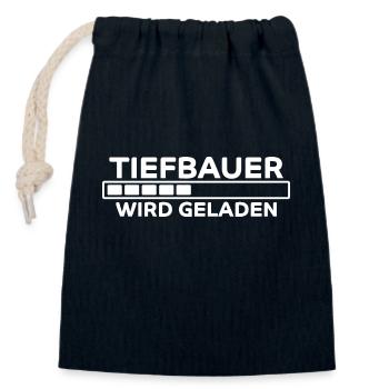 Tiefbauer Spruch Beruf Lustiges Tiefbauer Geschenk - Verschließbarer Geschenkbeutel aus Baumwolle (14x20cm) - Navy - Vorne