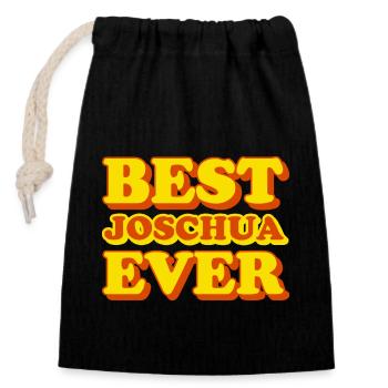 Joshua First Name Funny Gift - Closable cotton gift bag (14x20cm) - black - Front