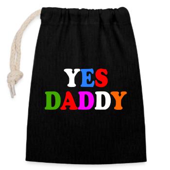 Yes daddy - Verschließbarer Geschenkbeutel aus Baumwolle (14x20cm) - Schwarz - Vorne
