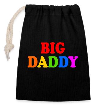 Big daddy - Sac cadeau en coton avec cordon (14 x 20 cm) - noir - Devant