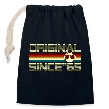 Since 65 - Closable cotton gift bag (14x20cm) - navy - Front