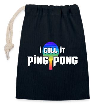Ping Pong Table Tennis Table Tennis Player - Closable cotton gift bag (14x20cm) - navy - Front