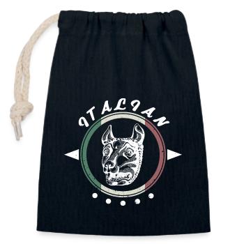 Loup du Capitole Rome Italie Antique symbole - Sac cadeau en coton avec cordon (14 x 20 cm) - bleu marine - Devant