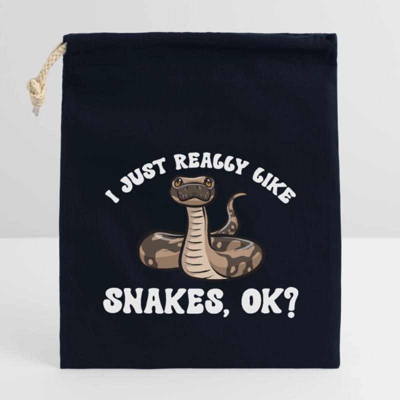 Ball Python Schlange Königspython Verschließbarer Geschenkbeutel aus Baumwolle (14x20cm)