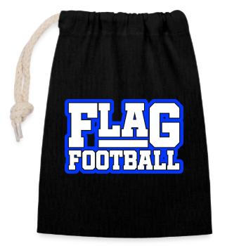 Flag Football - Sac cadeau en coton avec cordon (14 x 20 cm) - noir - Devant