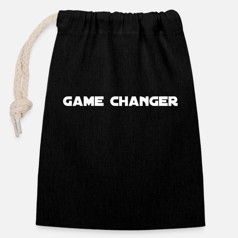 Game Changer - Closable cotton gift bag (14x20cm) - black