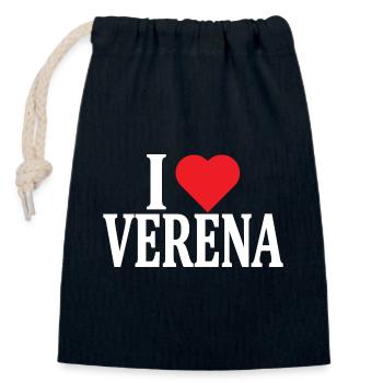 t-shirt I love Verena t-shirt gift idea - Closable cotton gift bag (14x20cm) - navy - Front