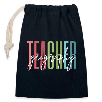 Geography Teacher Schule Danke Geschenk - Verschließbarer Geschenkbeutel aus Baumwolle (14x20cm) - Navy - Vorne