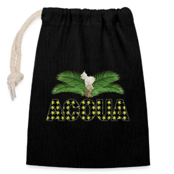 ACOUA - Closable cotton gift bag (14x20cm) - black - Front