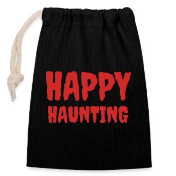 Gruseliges Halloween Spuk T-Shirt Design - Verschließbarer Geschenkbeutel aus Baumwolle (14x20cm) - Schwarz - Vorne