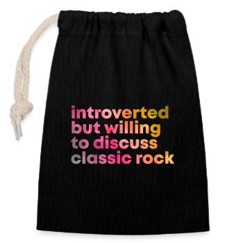 Classic Rock - Closable cotton gift bag (14x20cm) - black - Front