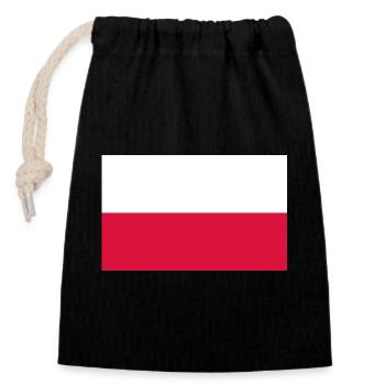 Polen - Verschließbarer Geschenkbeutel aus Baumwolle (14x20cm) - Schwarz - Vorne