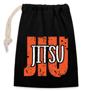 Jiu Jitsu Selbstverteidigung - Verschließbarer Geschenkbeutel aus Baumwolle (14x20cm) - Schwarz - Vorne