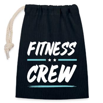 Équipe de conditionnement physique - Sac cadeau en coton avec cordon (14 x 20 cm) - bleu marine - Devant
