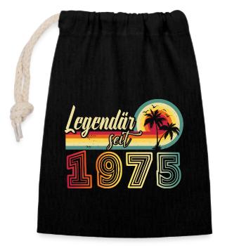 50 Jahre Männer "Legendär Seit 1975 - Sac cadeau en coton avec cordon (14 x 20 cm) - noir - Devant
