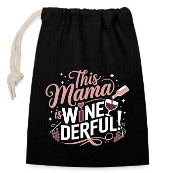 This Mom Is Weinderbar – Wine Lover Shirt - Closable cotton gift bag (14x20cm) - black - Front