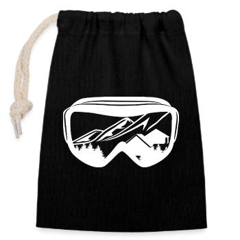 Snowboarding Brille - Verschließbarer Geschenkbeutel aus Baumwolle (14x20cm) - Schwarz - Vorne