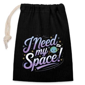 I Need My Space - Verschließbarer Geschenkbeutel aus Baumwolle (14x20cm) - Schwarz - Vorne