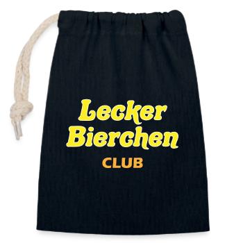 Lecker Bierchen Club Motiv - Verschließbarer Geschenkbeutel aus Baumwolle (14x20cm) - Navy - Vorne