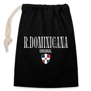 Original by Dominican Republic, Dominican pride - Closable cotton gift bag (14x20cm) - black - Front