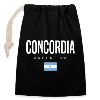 Concordia Argentinien Argentinier - Verschließbarer Geschenkbeutel aus Baumwolle (14x20cm) - Schwarz - Vorne