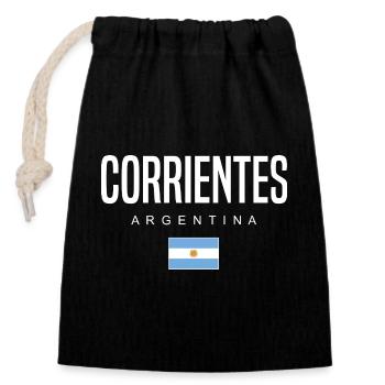 Corrientes Argentinien Argentinier - Verschließbarer Geschenkbeutel aus Baumwolle (14x20cm) - Schwarz - Vorne