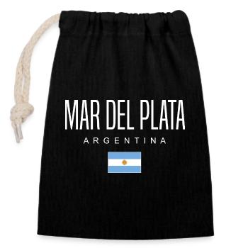 Mardelplata Argentinien Argentinier - Verschließbarer Geschenkbeutel aus Baumwolle (14x20cm) - Schwarz - Vorne
