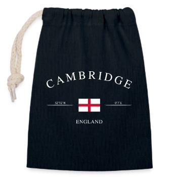 Cambridge England – Holiday Souvenir &amp; Gift - Closable cotton gift bag (14x20cm) - navy - Front