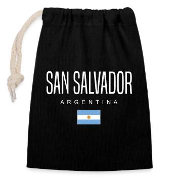 San Salvador Argentinien Argentinier - Verschließbarer Geschenkbeutel aus Baumwolle (14x20cm) - Schwarz - Vorne