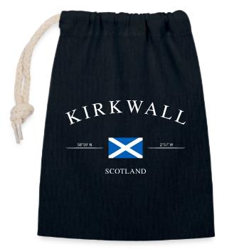 Kirkwall Schottland – Urlaub Souvenir & Geschenk - Verschließbarer Geschenkbeutel aus Baumwolle (14x20cm) - Navy - Vorne