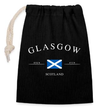 Glasgow Schottland – Urlaub Souvenir & Geschenk - Verschließbarer Geschenkbeutel aus Baumwolle (14x20cm) - Schwarz - Vorne