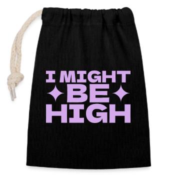 I Could Be High - Pop Art Motif - Closable cotton gift bag (14x20cm) - black - Front