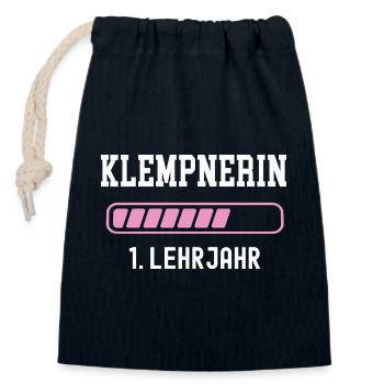 Plumber apprenticeship 1 year of apprenticeship first year apprenticeship - Closable cotton gift bag (14x20cm) - navy - Front