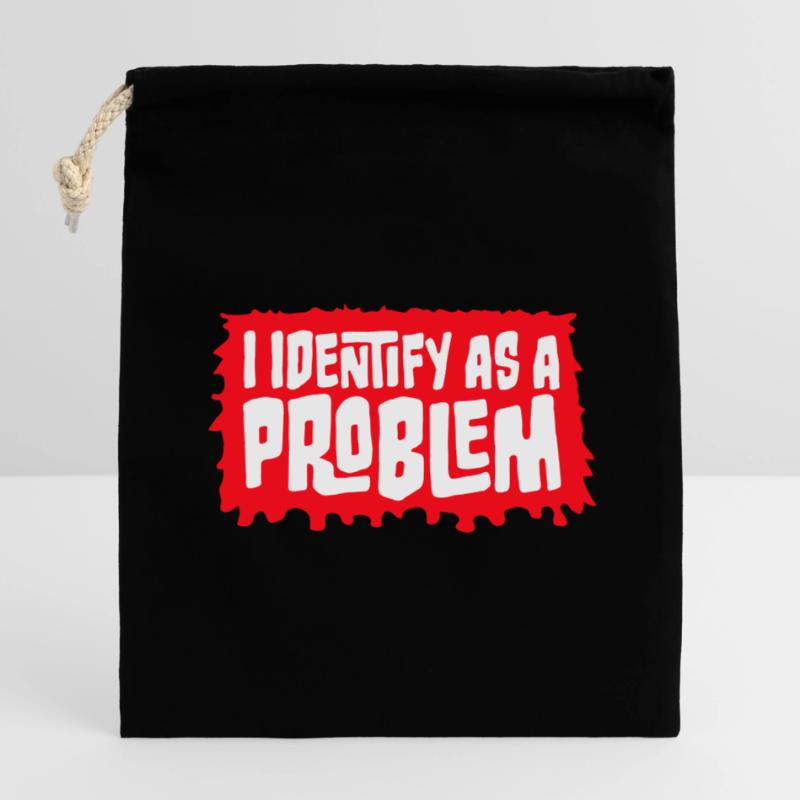 I Identify as a Problem Statement Frech Rebellisch Verschließbarer Geschenkbeutel aus Baumwolle (14x20cm)