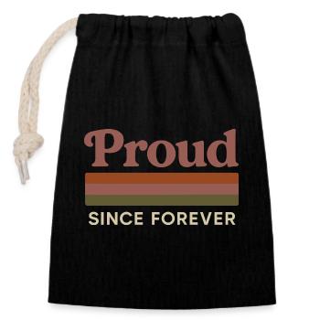 Groovy Pride Retro Égalité Queer Histoire - Sac cadeau en coton avec cordon (14 x 20 cm) - noir - Devant