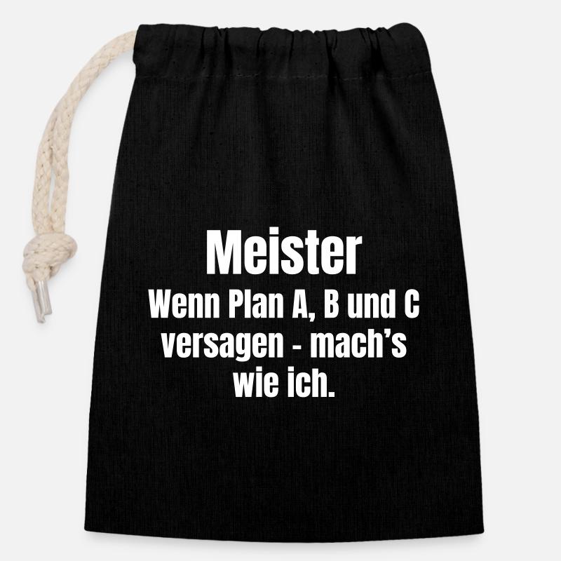 Plan Maître de Sort A B C Échec - Sac cadeau en coton avec cordon (14 x 20 cm) - noir