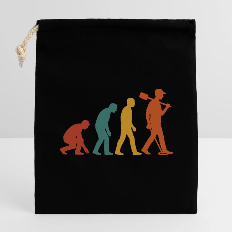 Évolution des passionnés de détection de métaux Sac cadeau en coton avec cordon (14 x 20 cm)