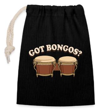 Got Bongos Percussion Musicien Drôle Batteur Art - Sac cadeau en coton avec cordon (14 x 20 cm) - noir - Devant