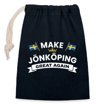 Jönköping City Crest Flag - Verschließbarer Geschenkbeutel aus Baumwolle (14x20cm) - Navy - Vorne