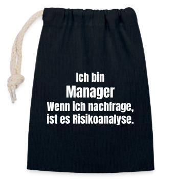 I am a Risk Analysis Manager - Closable cotton gift bag (14x20cm) - navy - Front