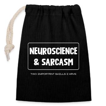 Neurosciences et sarcasme - Sac cadeau en coton avec cordon (14 x 20 cm) - noir - Devant