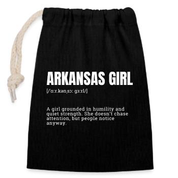 Arkansas Girl Bold Typography - Closable cotton gift bag (14x20cm) - black - Front