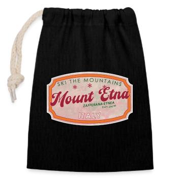 Mount Etna Italian Ski Badge - Closable cotton gift bag (14x20cm) - black - Front