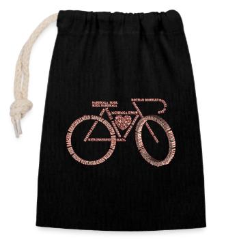 Fahrradsprachen Valentinstag V1 - Verschließbarer Geschenkbeutel aus Baumwolle (14x20cm) - Schwarz - Vorne