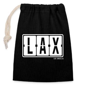 Los Angeles LAX, City Souvenir T-Shirt, Mütze, Bag - Verschließbarer Geschenkbeutel aus Baumwolle (14x20cm) - Schwarz - Vorne