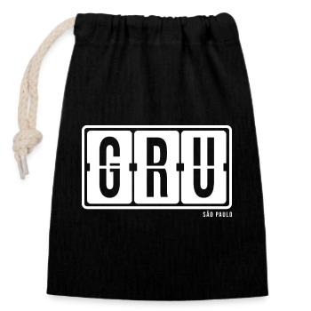 São Paulo GRU, City Souvenir Hoodie, Tasche, Mug - Verschließbarer Geschenkbeutel aus Baumwolle (14x20cm) - Schwarz - Vorne