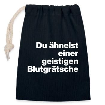 YOU RESEMBLE A MENTAL BLOOD TACKLE. SARCASM - Closable cotton gift bag (14x20cm) - navy - Front