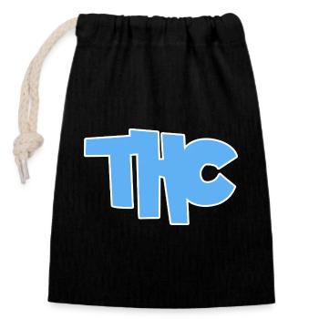 THC - Verschließbarer Geschenkbeutel aus Baumwolle (14x20cm) - Schwarz - Vorne