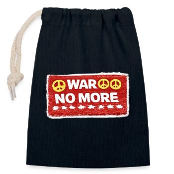 War No More – Sticker Peace & Humanity - Sac cadeau en coton avec cordon (14 x 20 cm) - bleu marine - Devant